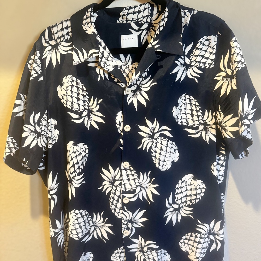 Sandro printed short sleeve button down